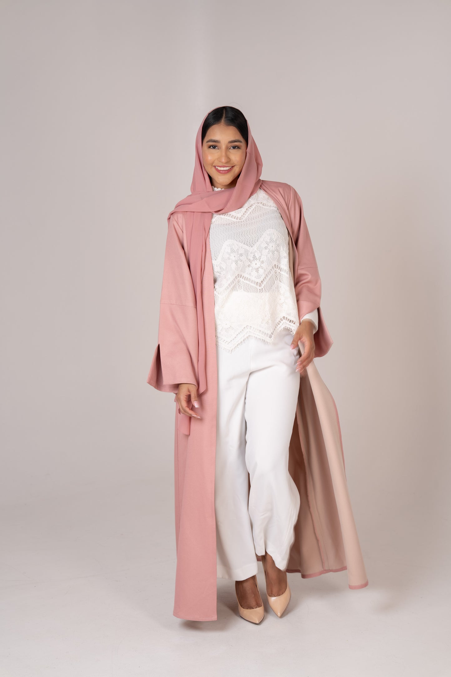 Duo-Tone Pink Abaya