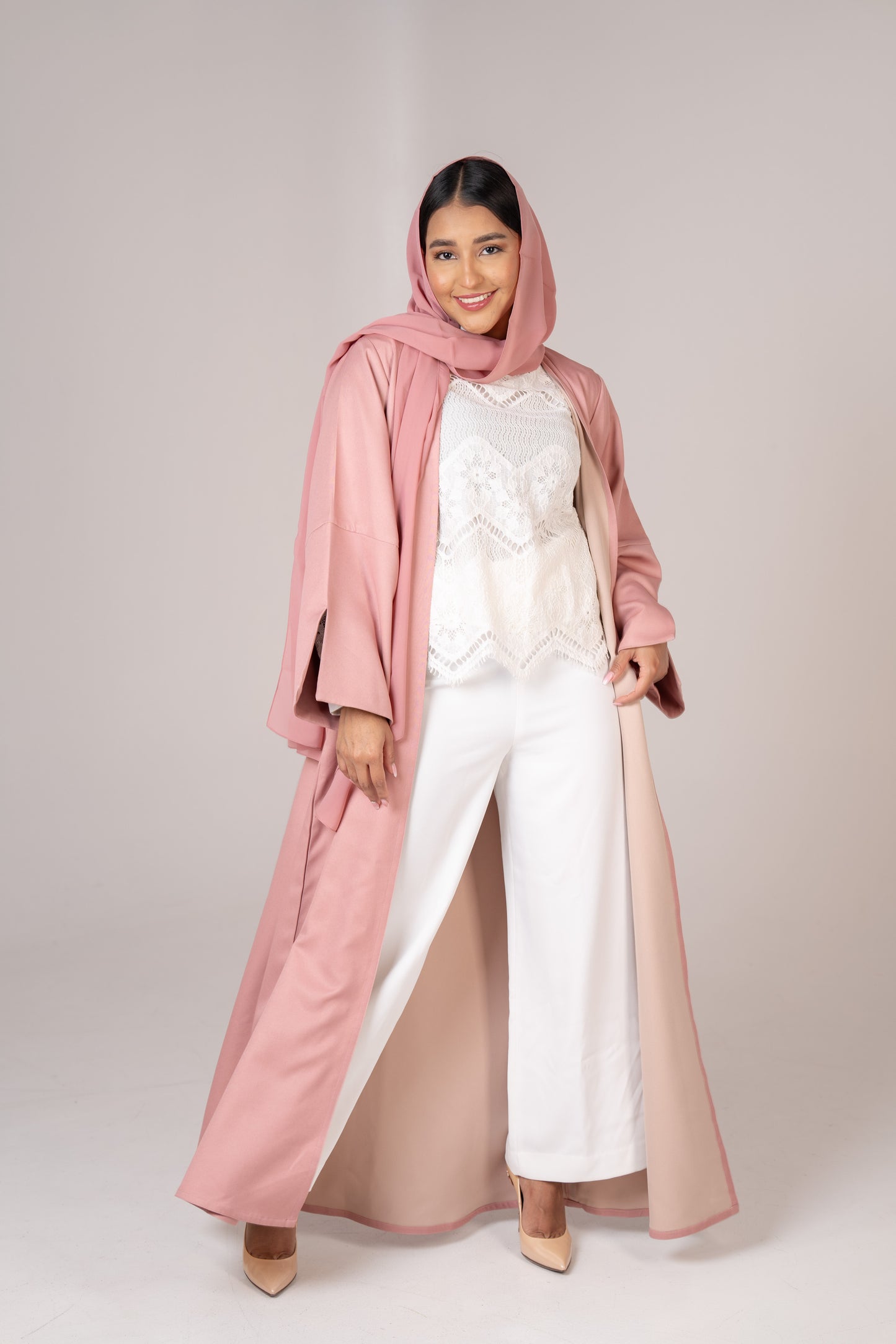 Duo-Tone Pink Abaya