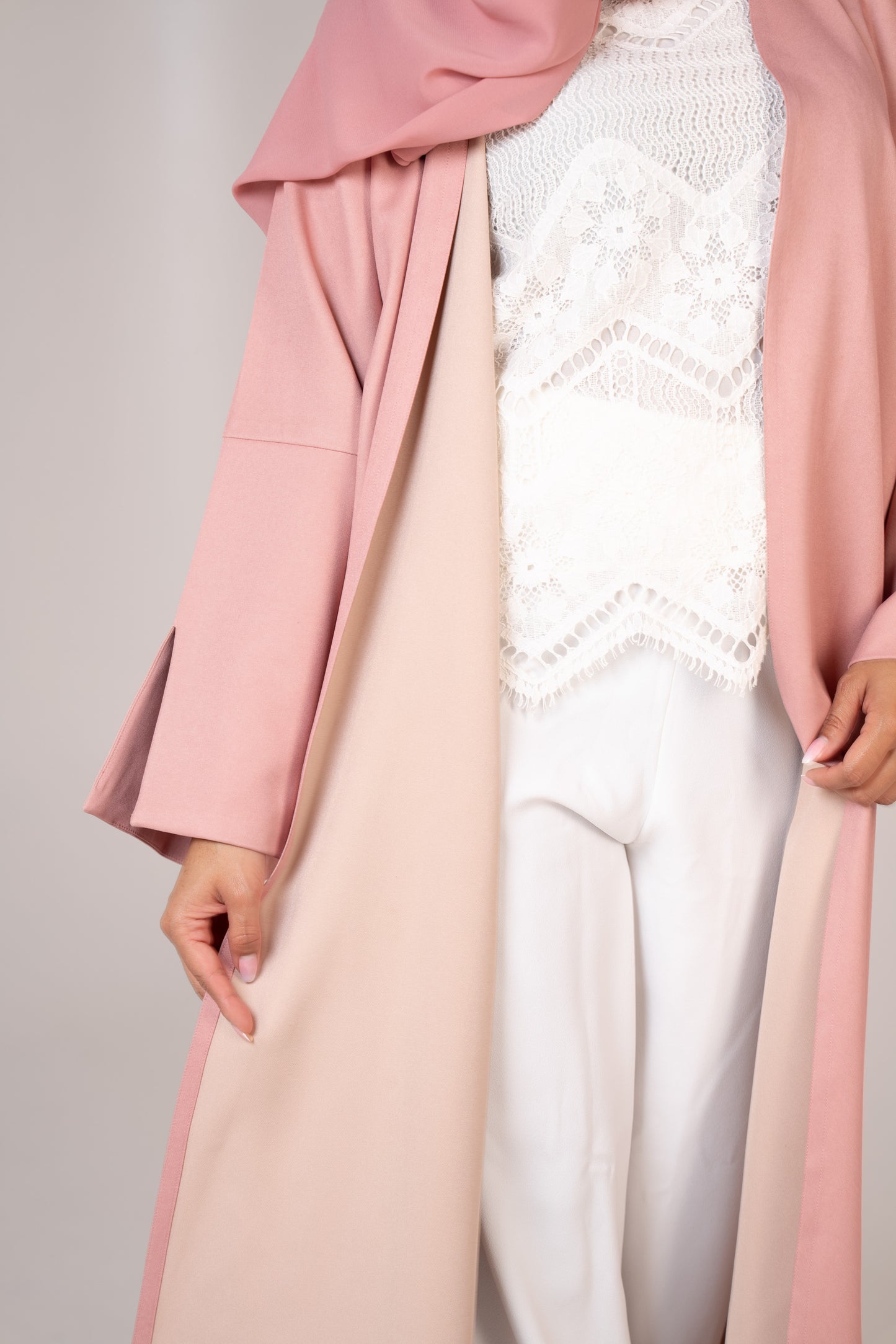 Duo-Tone Pink Abaya