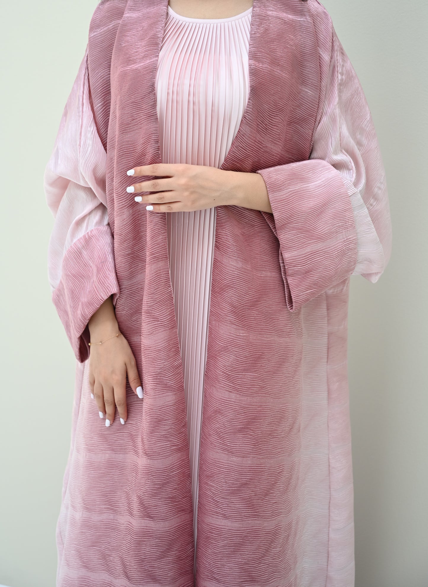 Pink satin pleated inner