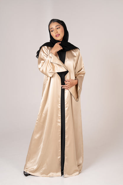 Golden Glow Satin Abaya