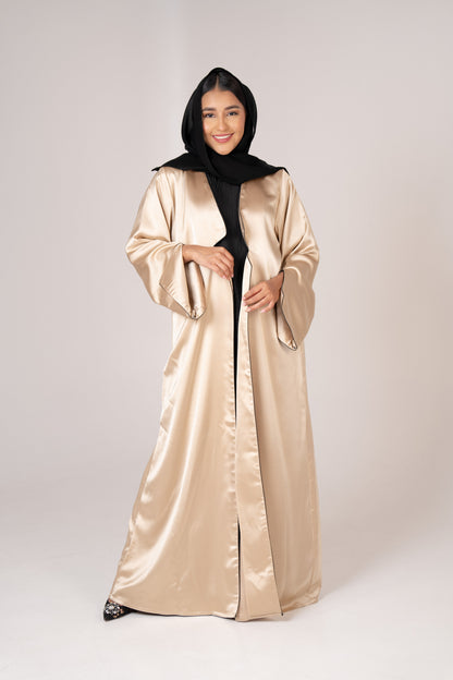 Golden Glow Satin Abaya