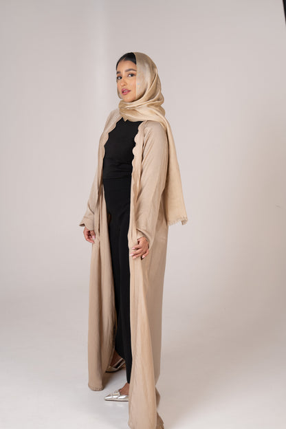 Harir Cascade Abaya with Wave Cut-Outs